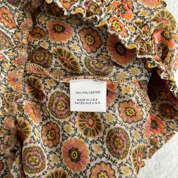 Misa Los Angeles Bohemian Floral Ruffle Skirt Smocked Tiered Polyester Womens L - Picture 8 of 14